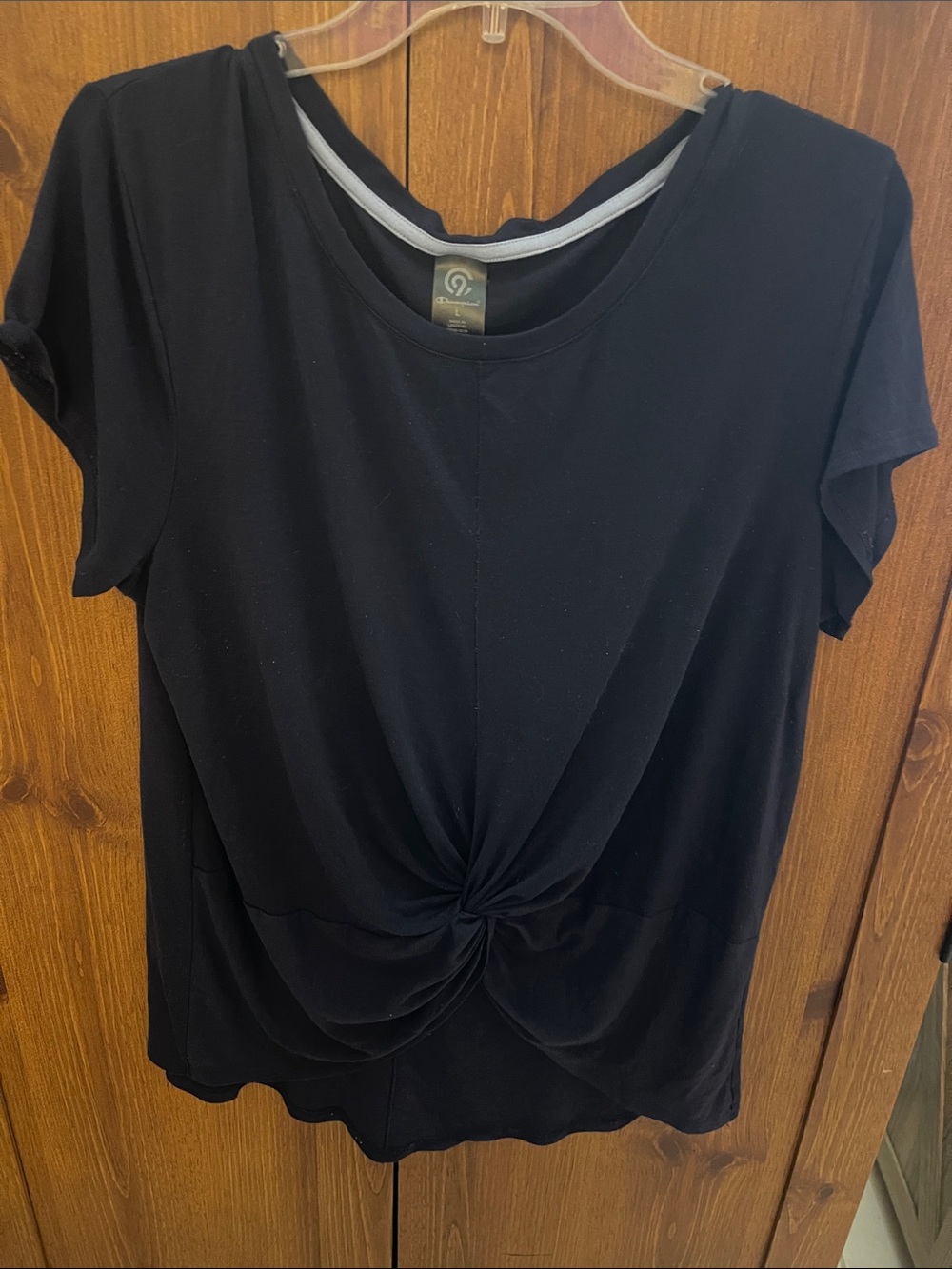Champion Navy Blue Short Sleeve Knot-Front Tee